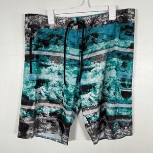 Pelagic Argonaut Board Shorts Mens 38 Blue Surfing Swimming Bathing Suit